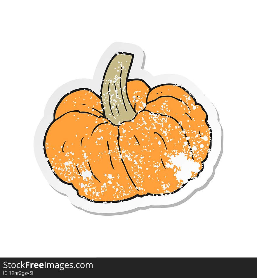 retro distressed sticker of a cartoon pumpkin