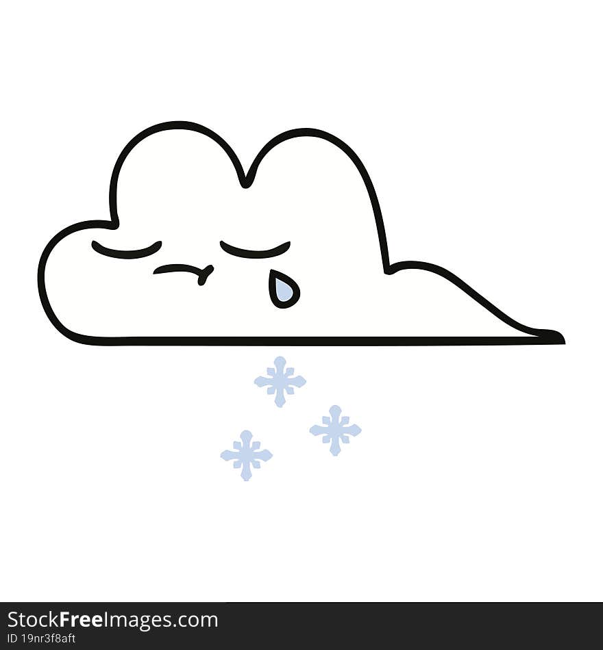 cute cartoon of a snow cloud. cute cartoon of a snow cloud