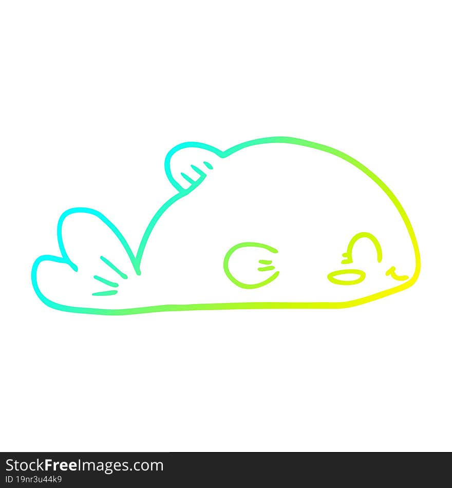 cold gradient line drawing cartoon fish