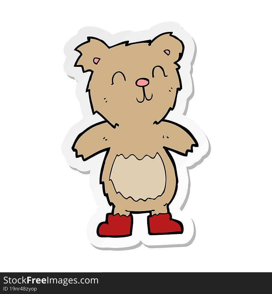 sticker of a cartoon teddy bear