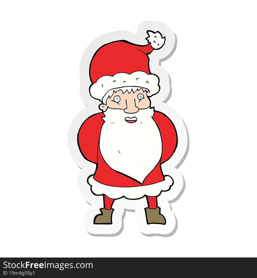 sticker of a cartoon santa claus