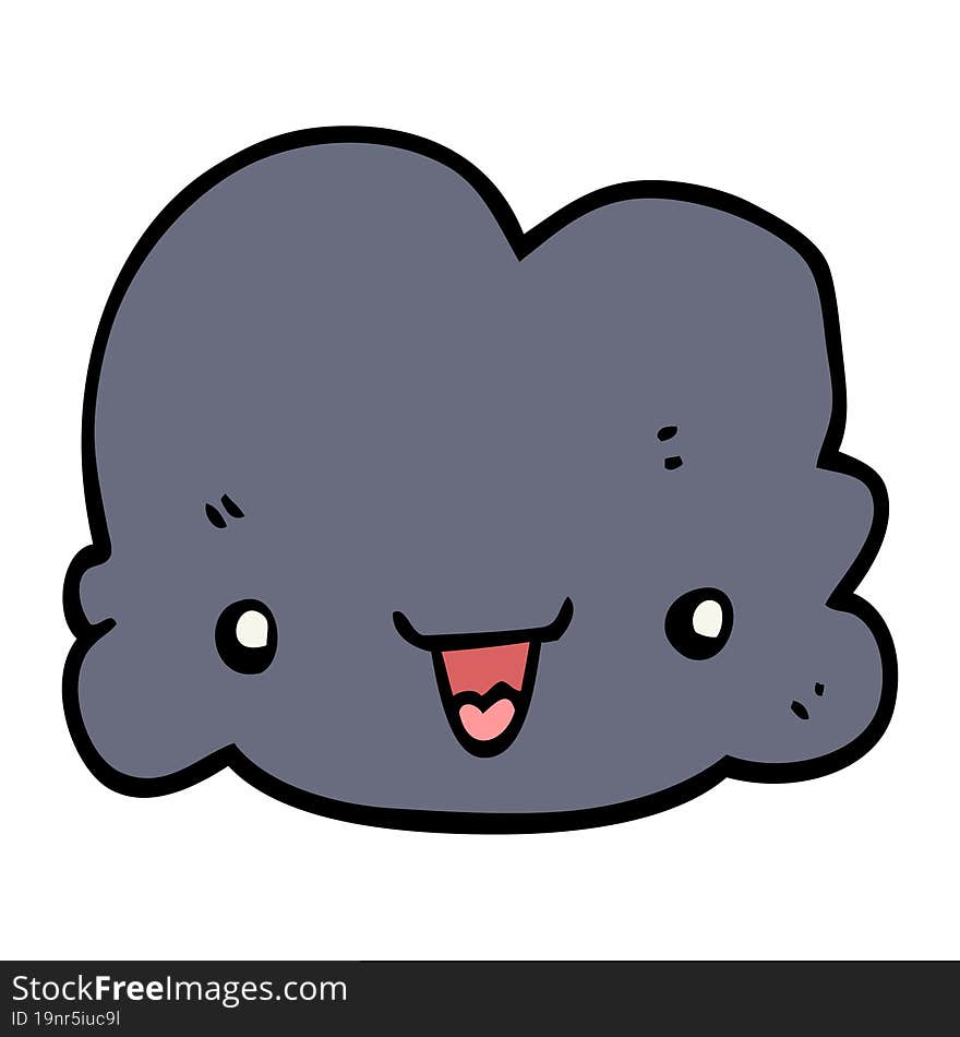 cartoon tiny happy cloud