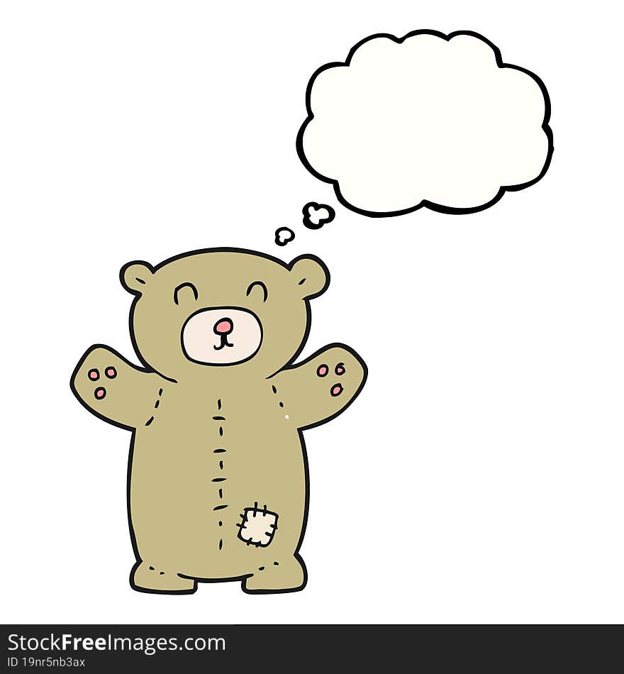 Thought Bubble Cartoon Teddy Bear