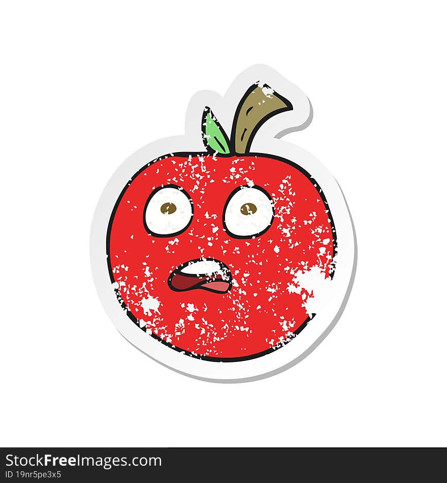 retro distressed sticker of a cartoon tomato