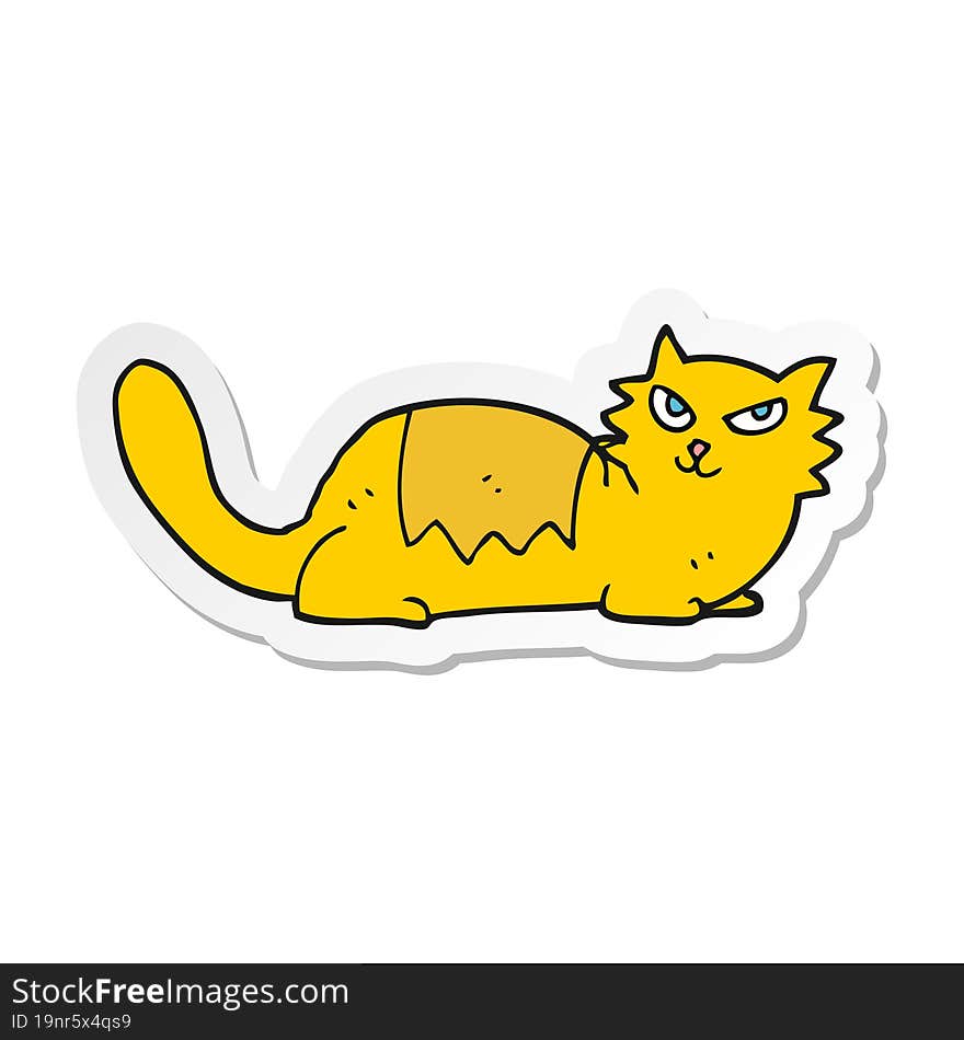 sticker of a cartoon cat