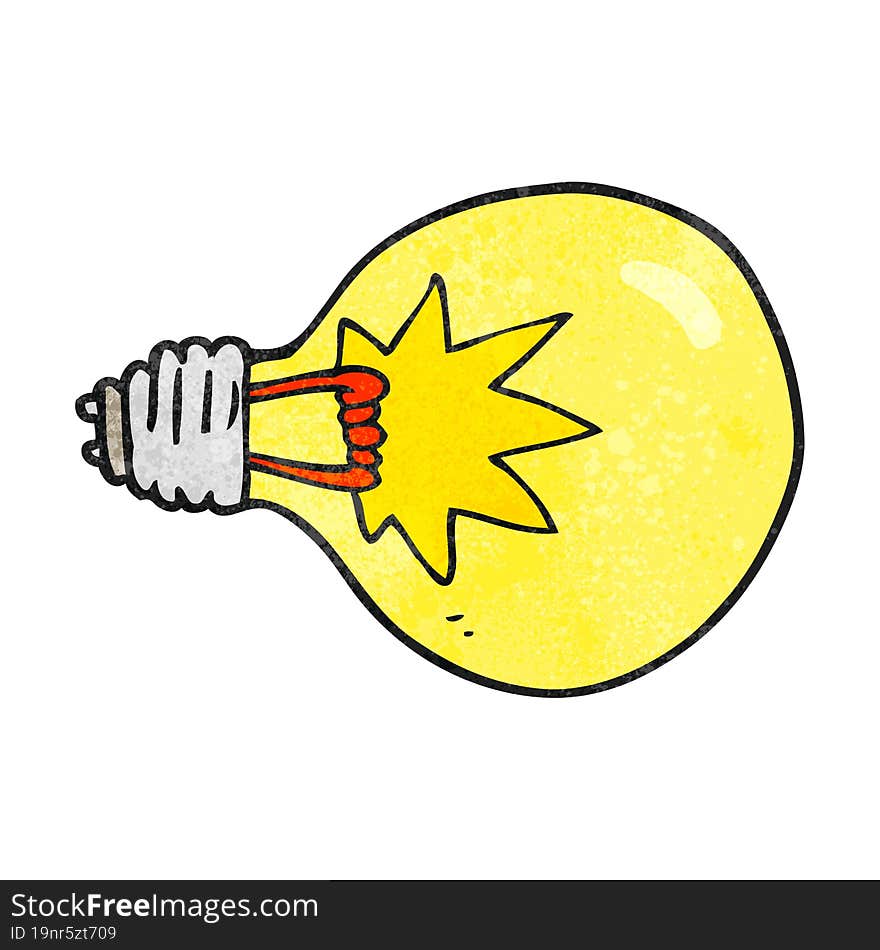 freehand textured cartoon light bulb