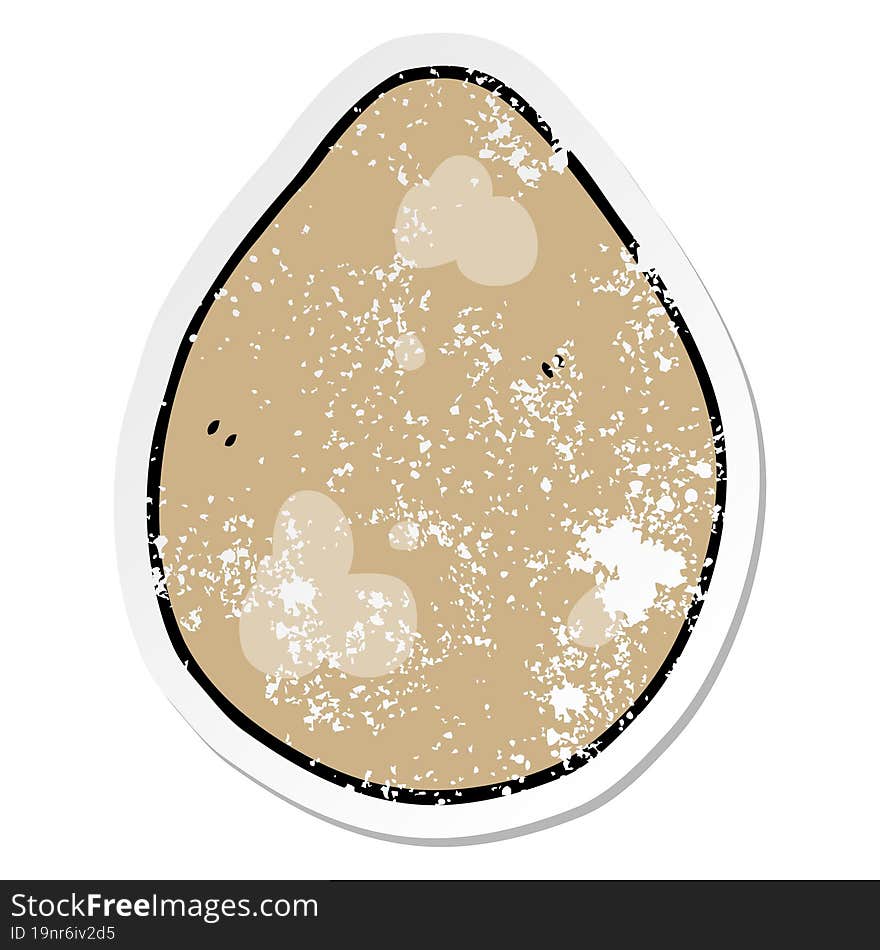 Distressed Sticker Of A Cartoon Egg