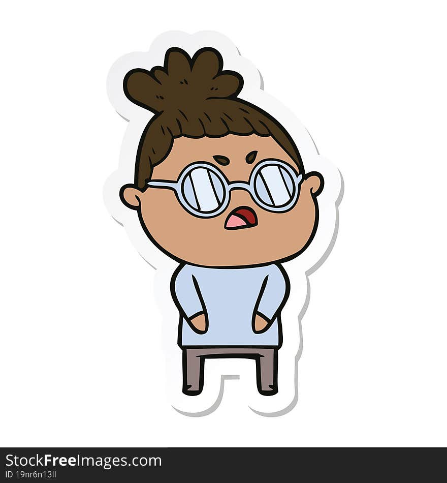 Sticker Of A Cartoon Annoyed Woman