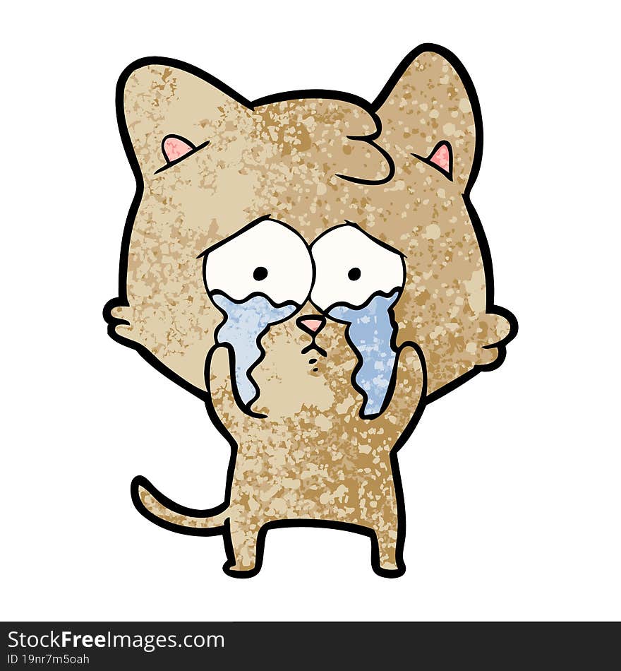 cartoon crying cat. cartoon crying cat