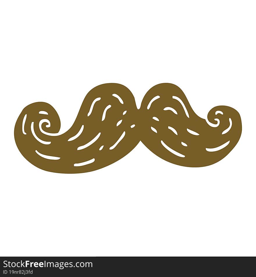 cartoon doodle curly mustache