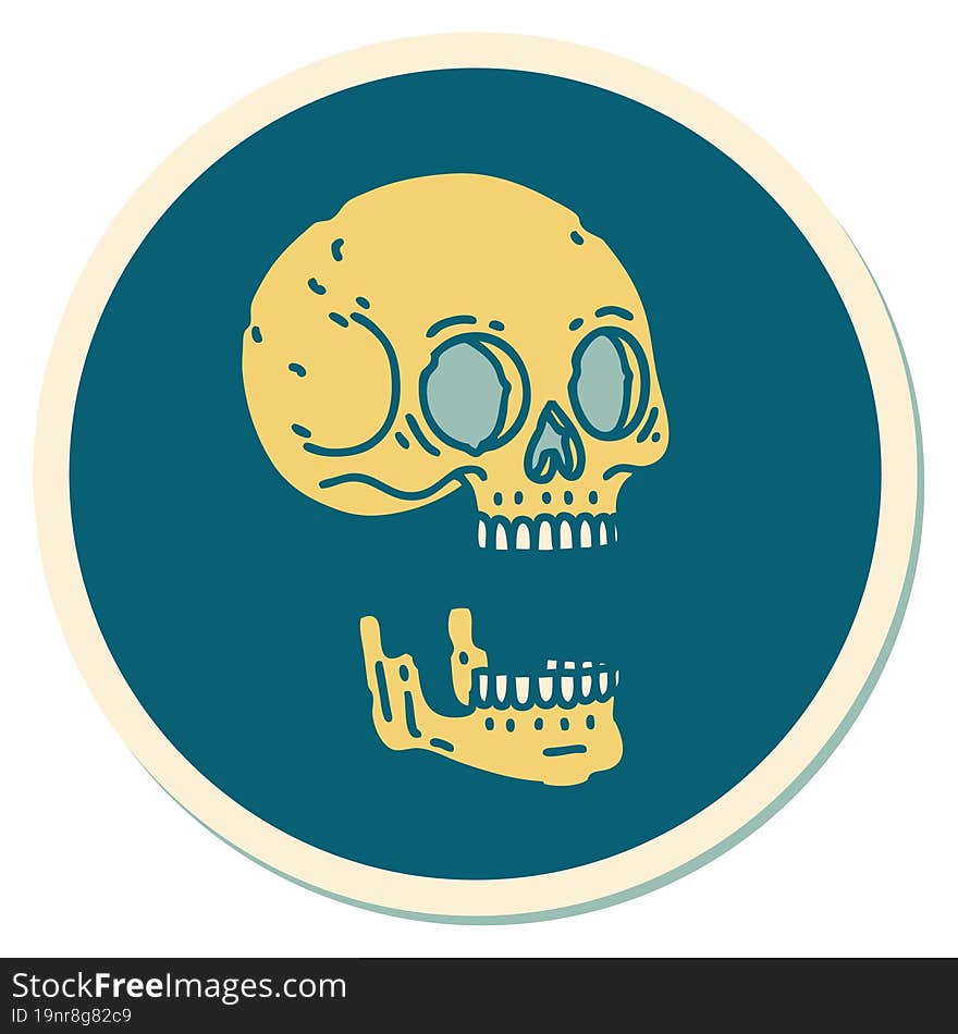 tattoo style sticker of a skull