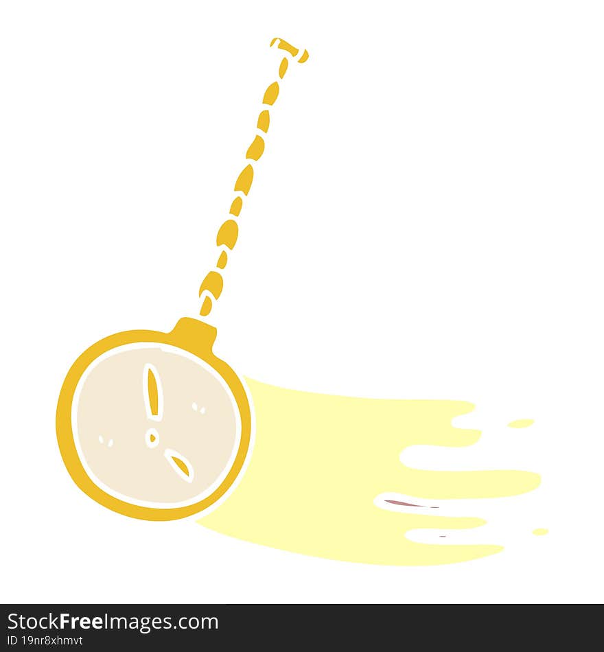 cartoon doodle swinging gold watch