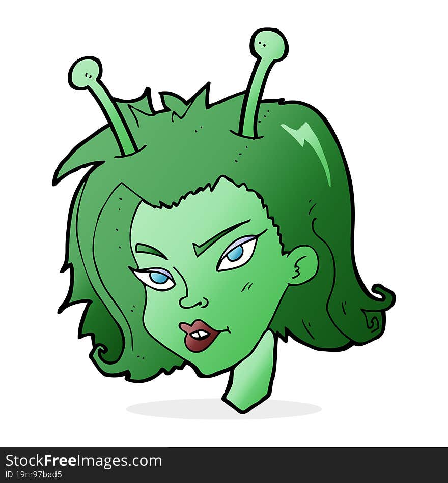 Cartoon Alien Woman