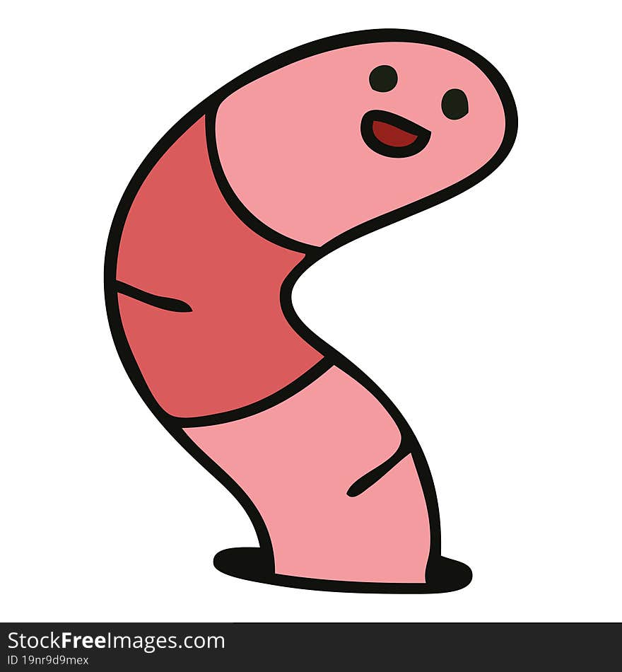 quirky hand drawn cartoon worm