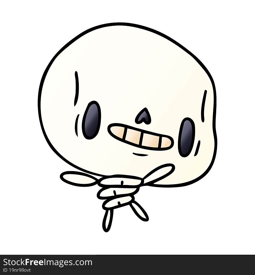 gradient cartoon kawaii cute dead skeleton