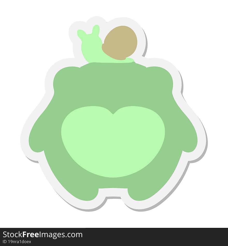 frog with a snail on head sticker