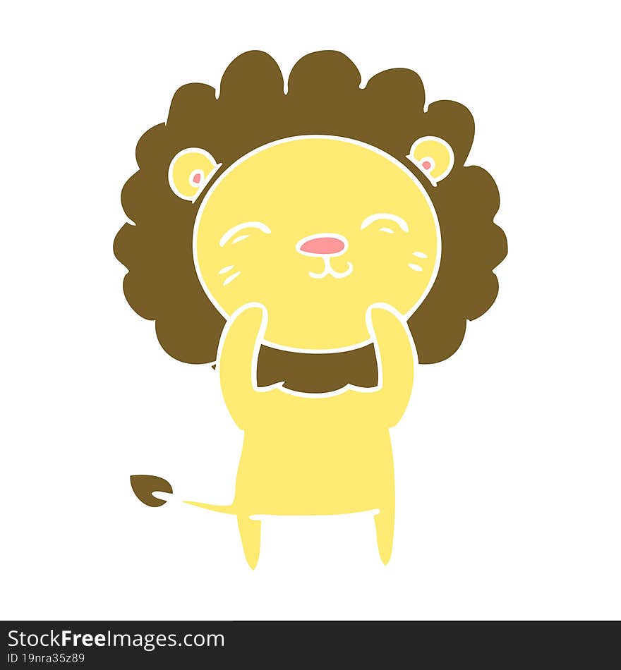 flat color style cartoon lion