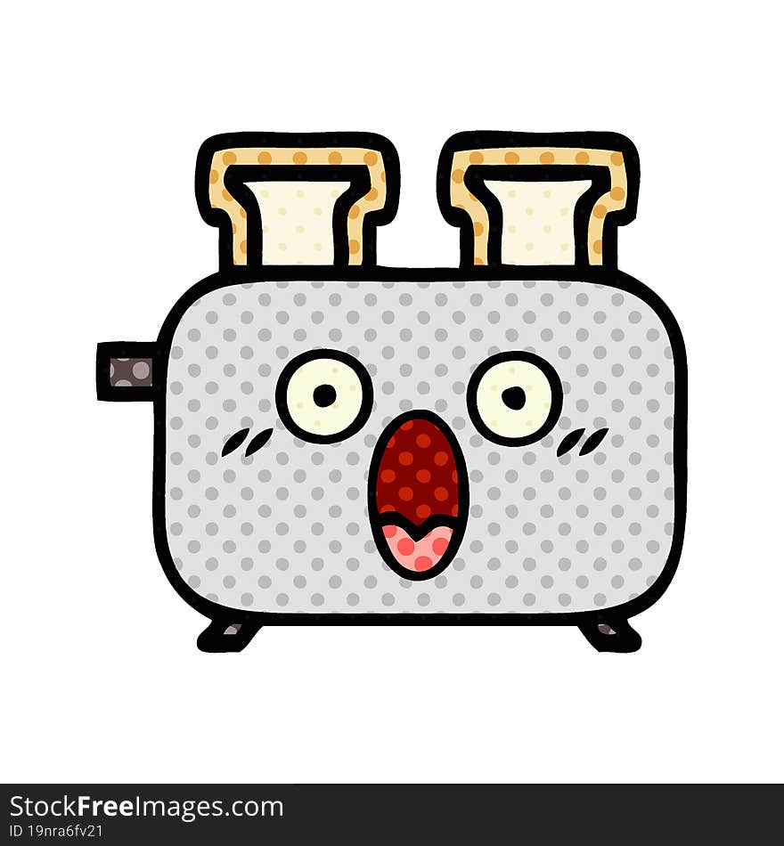 comic book style cartoon of a toaster