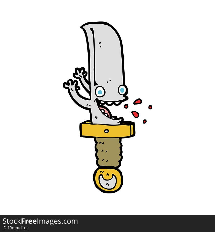 crazy knife cartoon character