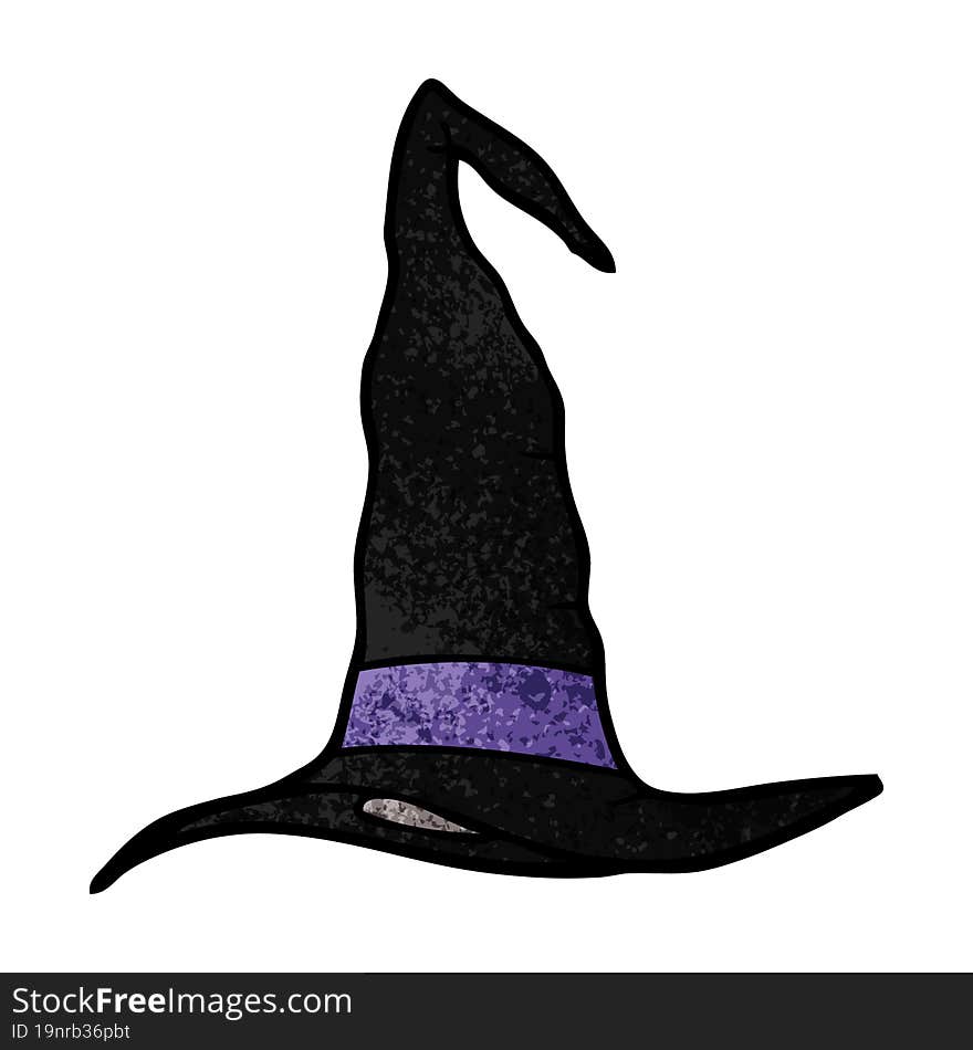 cartoon doodle witch hat