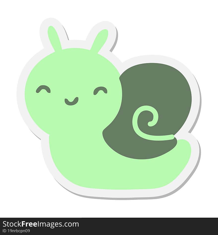 cute cartoon snail sticker