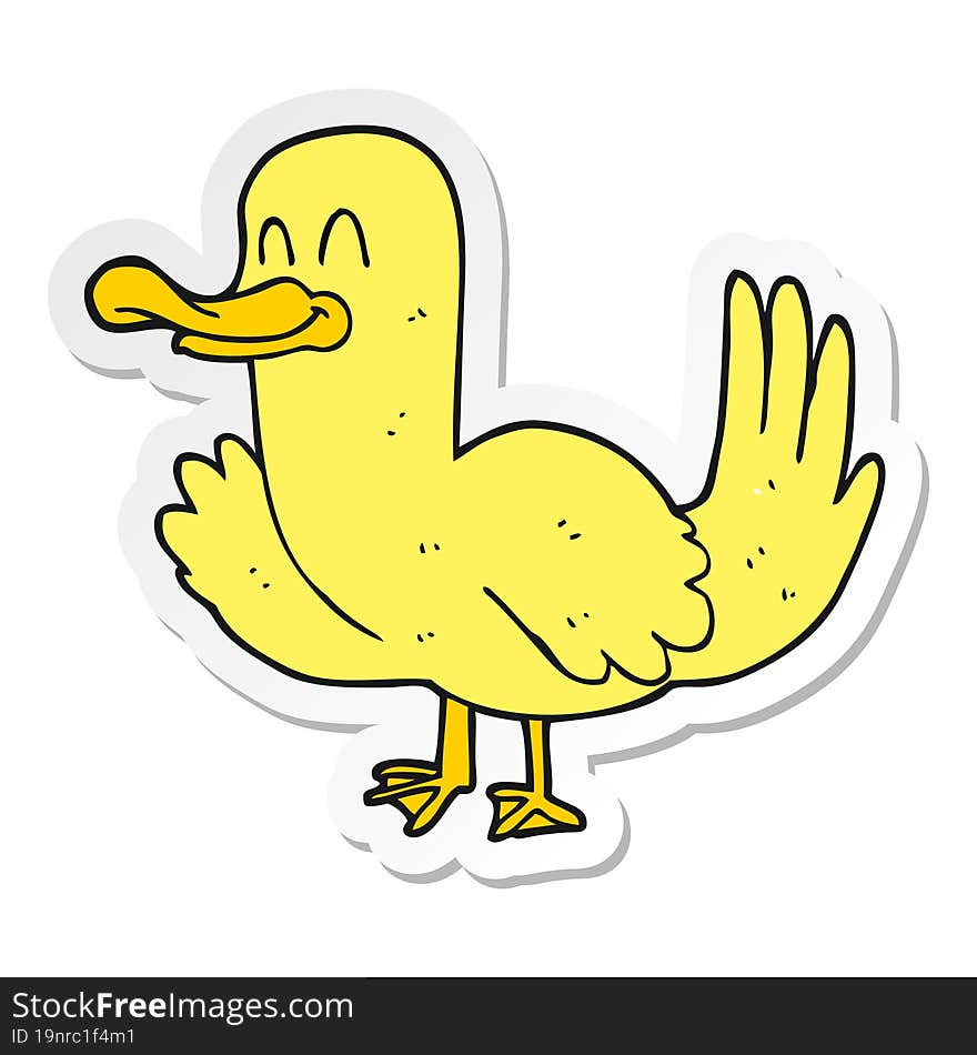 sticker of a cartoon duck