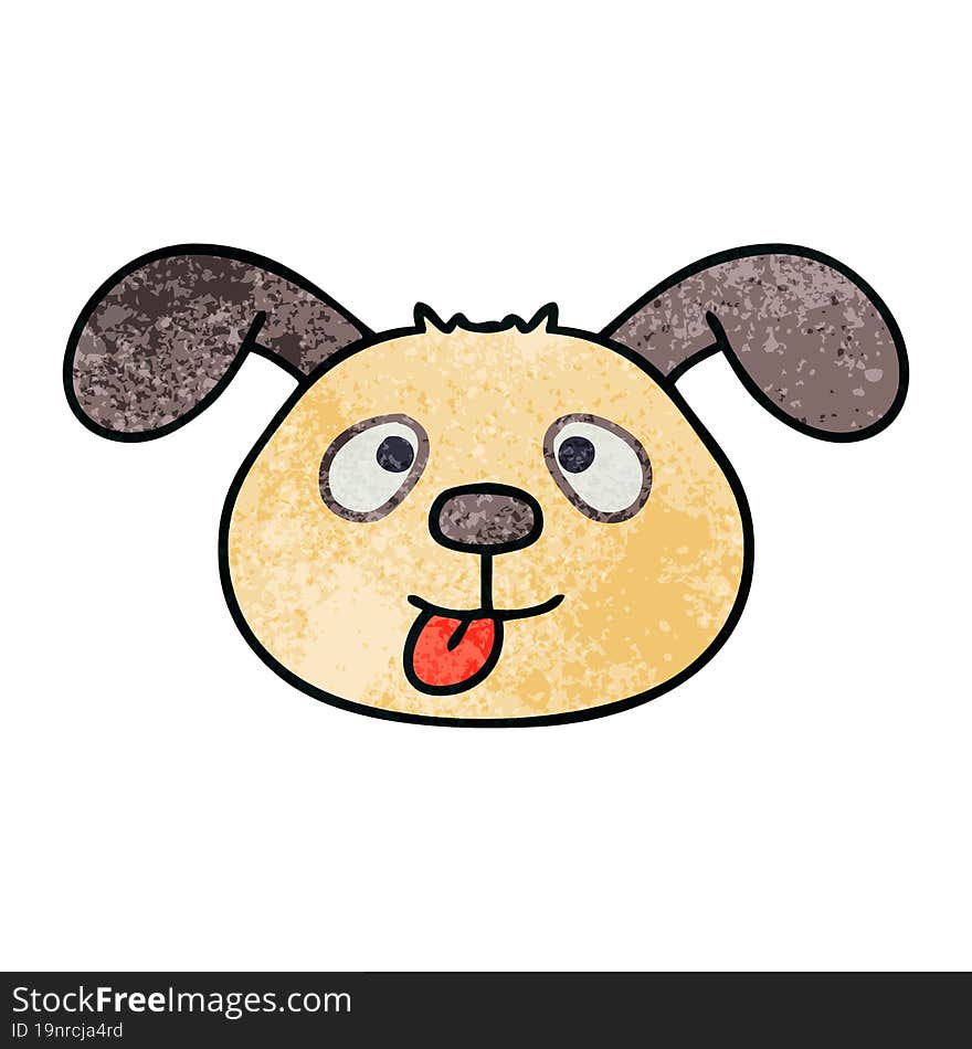 hand drawn quirky cartoon dog face. hand drawn quirky cartoon dog face