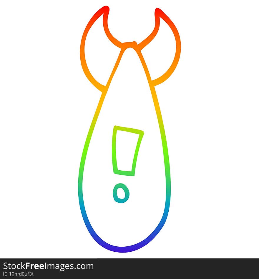 rainbow gradient line drawing cartoon atomic bomb