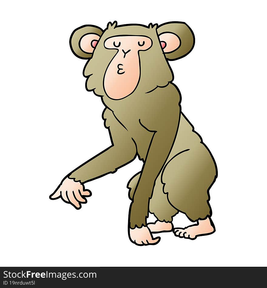 cartoon chimpanzee. cartoon chimpanzee