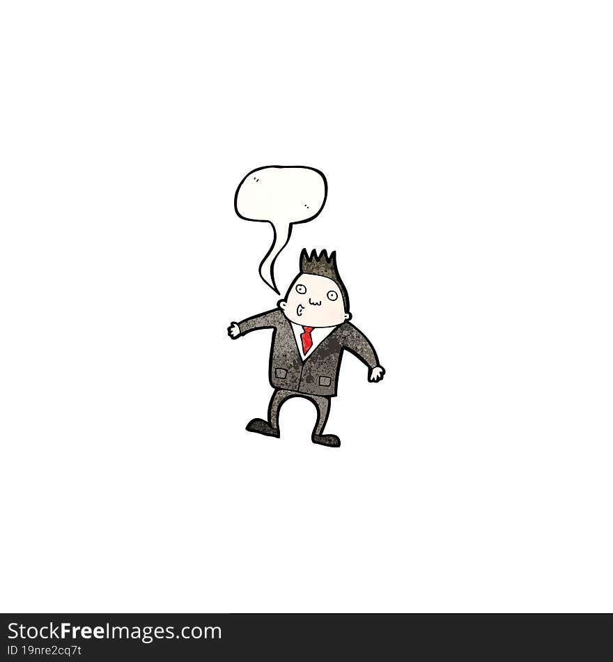 cartoon whistling man in suit