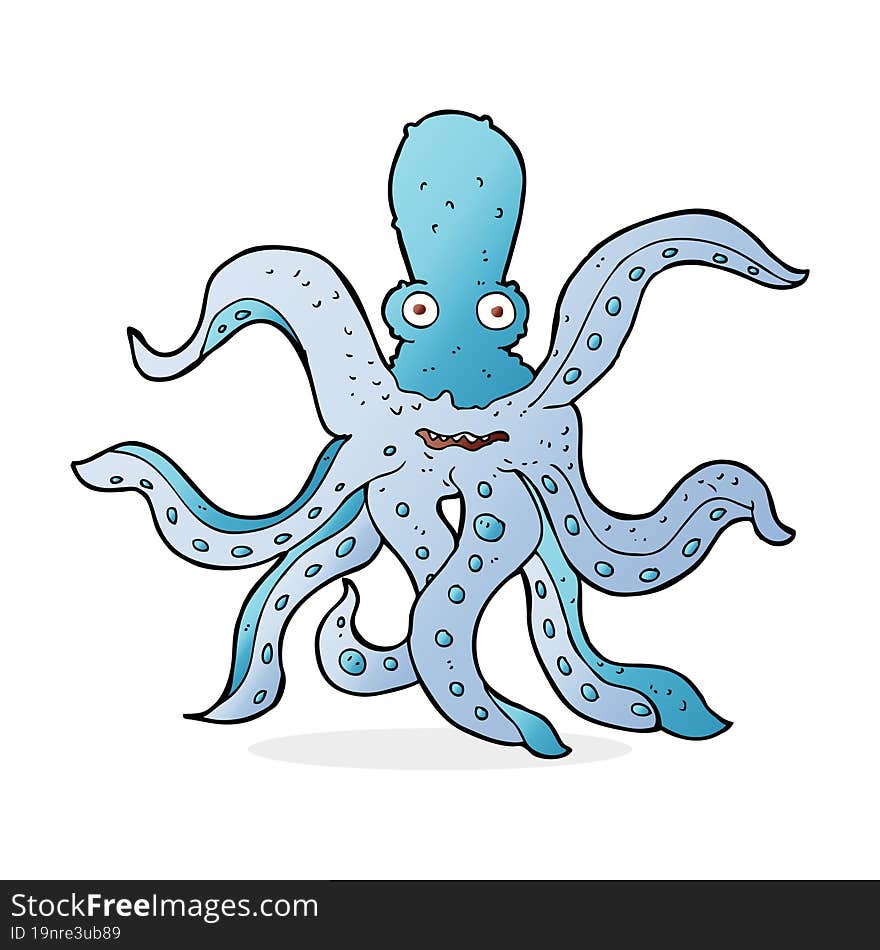 cartoon giant octopus