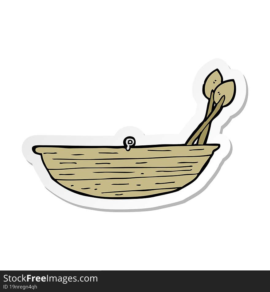 sticker of a cartoon rowing boat