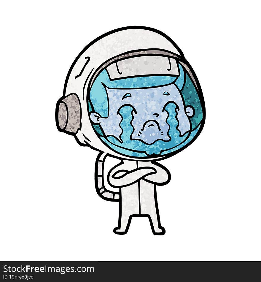 cartoon crying astronaut. cartoon crying astronaut