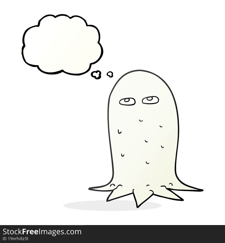 freehand drawn thought bubble cartoon halloween ghost