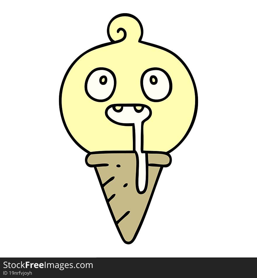 Weird Drooling Ice Cream Cone