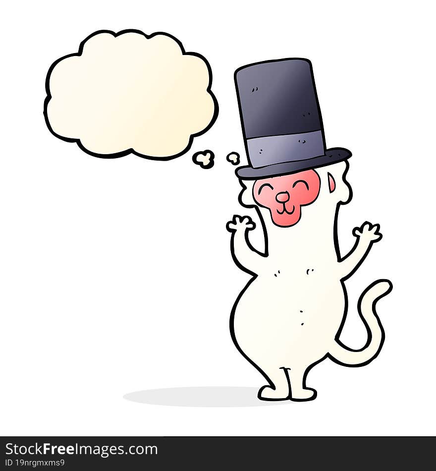 cartoon monkey in top hat with thought bubble