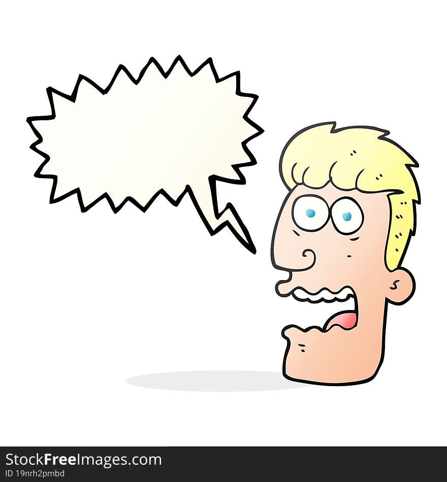 Speech Bubble Cartoon Shocked Man