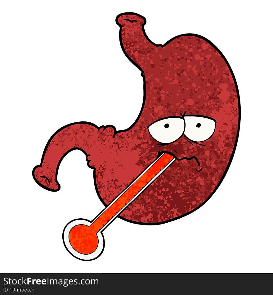 cartoon upset stomach. cartoon upset stomach