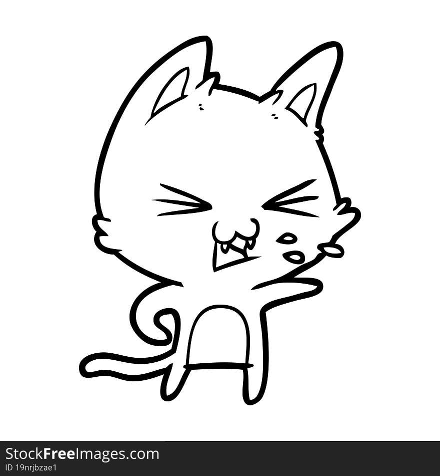 cartoon cat hissing. cartoon cat hissing