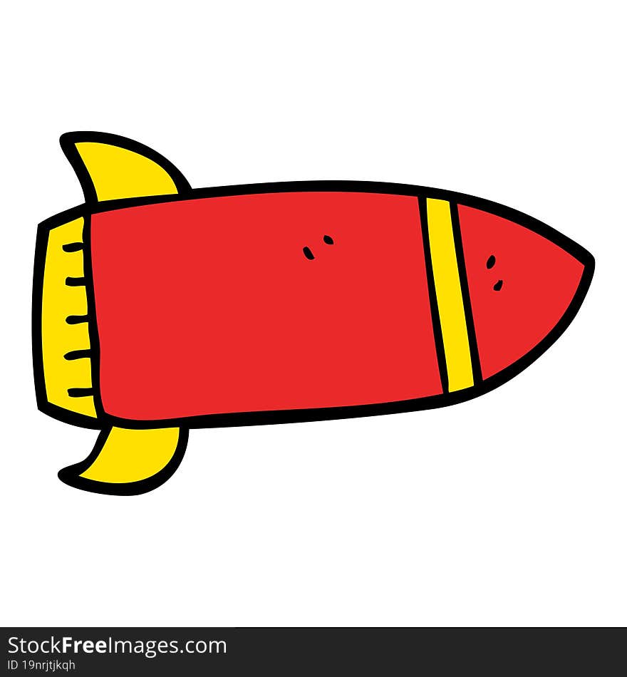 Cartoon Doodle Red Rocket