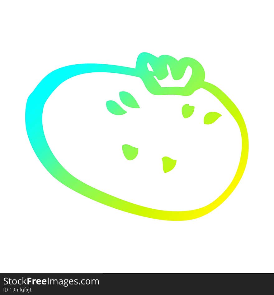 cold gradient line drawing cartoon tomato