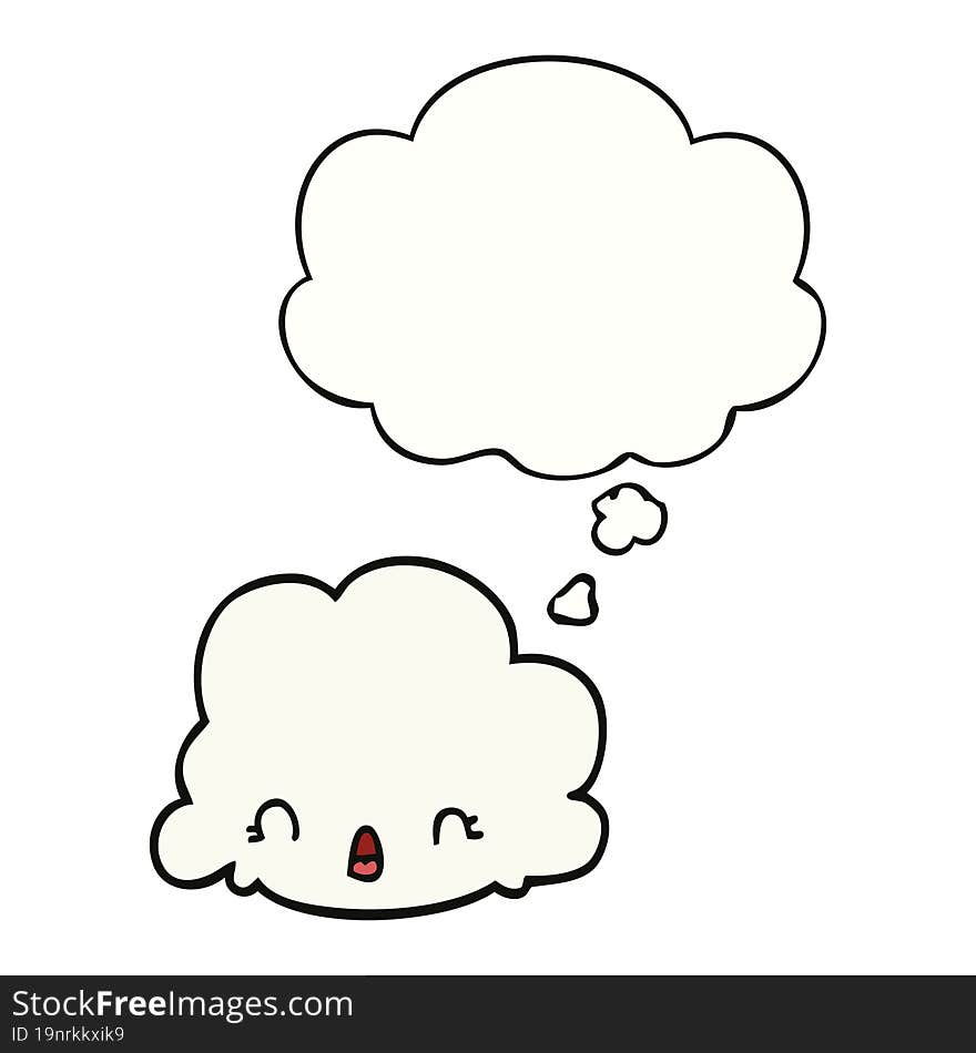 Cartoon Cloud And Thought Bubble