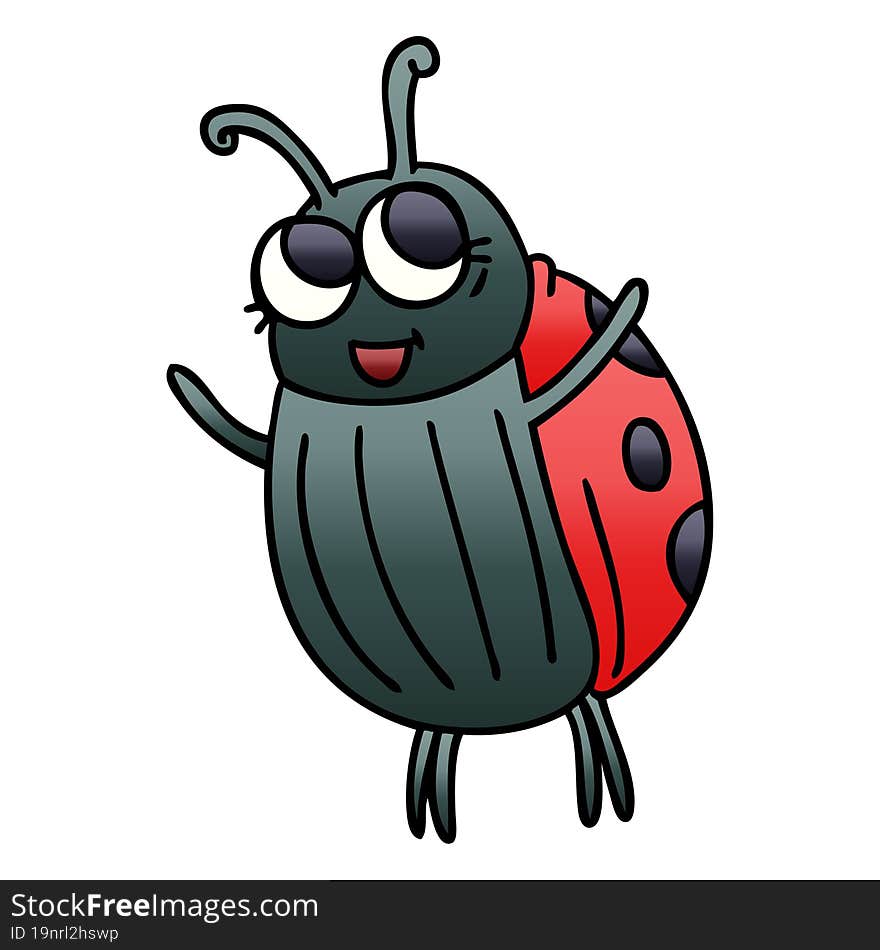 gradient shaded quirky cartoon ladybird. gradient shaded quirky cartoon ladybird