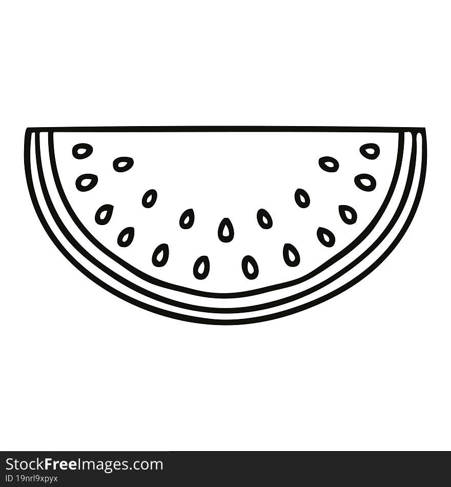 quirky line drawing cartoon watermelon