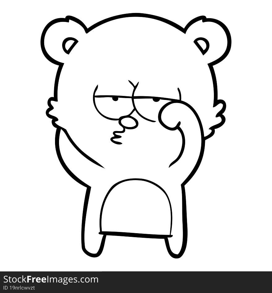 bored bear cartoon. bored bear cartoon