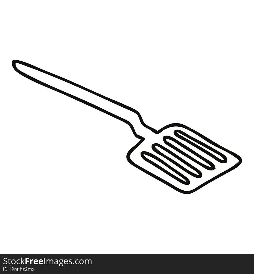 quirky line drawing cartoon spatula