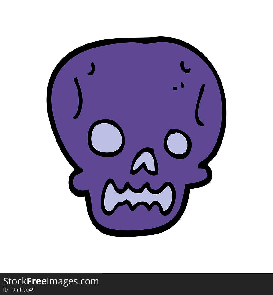 cartoon doodle halloween skull