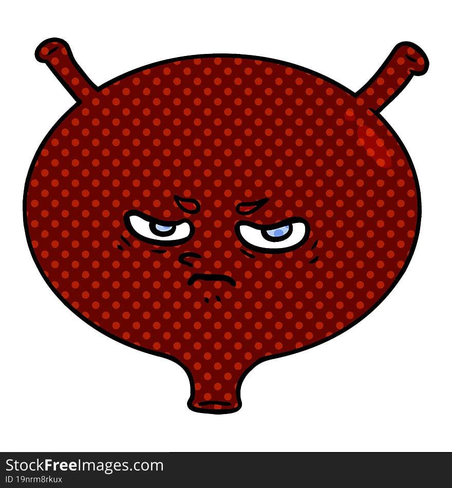 cartoon angry bladder. cartoon angry bladder