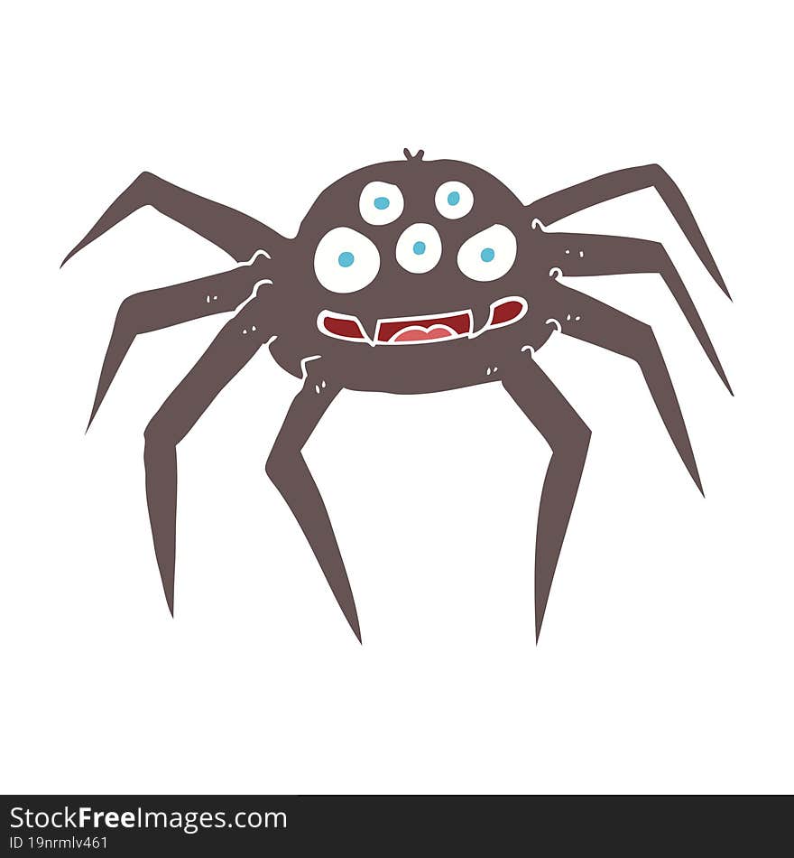 flat color illustration of spider. flat color illustration of spider