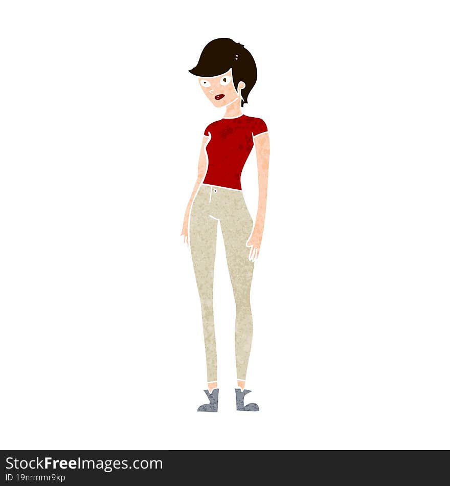 Cartoon Modern Attractive Woman